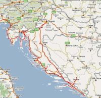 route kaart door Kroatie